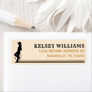 Cowgirl Western Tan Brown Address Label