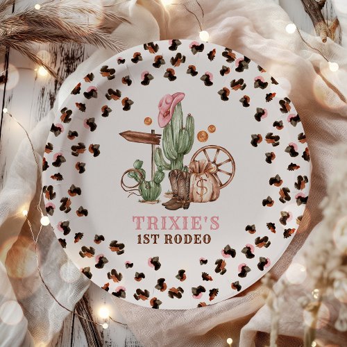 Cowgirl Wild West 1st Rodeo Ranch Birthday Party Paper Plates