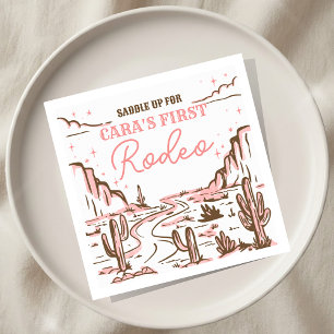 Cowgirl Wild West Rodeo Birthday Party Square Napkins