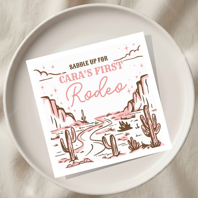Cowgirl Wild West Rodeo Birthday Party Square Napkins (Creator Uploaded)