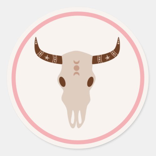 Cowgirl Wild West Rodeo Ranch Birthday Party Decor Classic Round Sticker