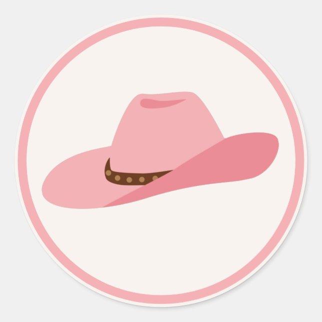 Cowgirl Wild West Rodeo Ranch Birthday Party Decor Classic Round Sticker (Front)