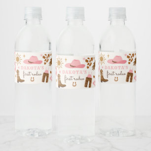 Cowgirl Wild West Rodeo Ranch Birthday Party Decor Water Bottle Label