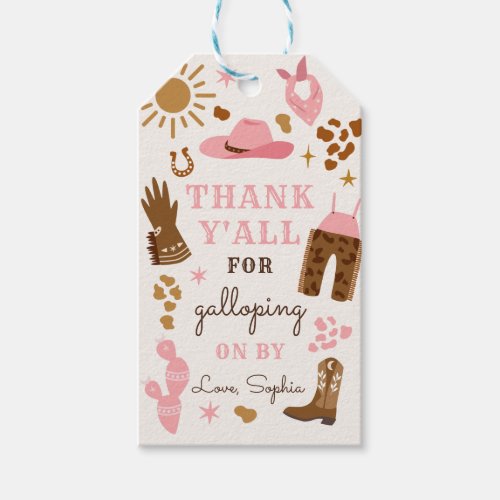 Cowgirl Wild West Rodeo Ranch Birthday Party Favor Gift Tags
