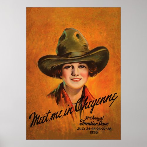 Cowgirl Wild West Show Vintage Poster