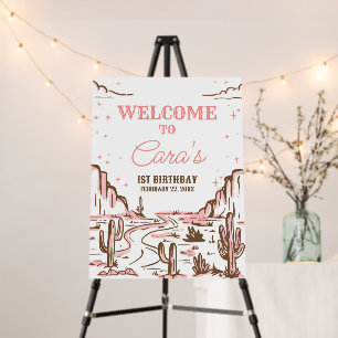 Cowgirl Wildwest Rodeo Birthday Party Welcome Sign