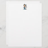 Cowgirl With Horse Stick Figure Letterhead (Front/Back)
