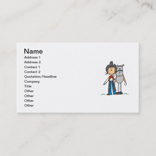 Cowgirl With Horse T-shirts and Gifts Business Card