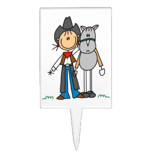 Cowgirl With Horse T-shirts and Gifts Cake Topper