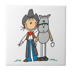 Cowgirl With Horse T-shirts and Gifts Tile
