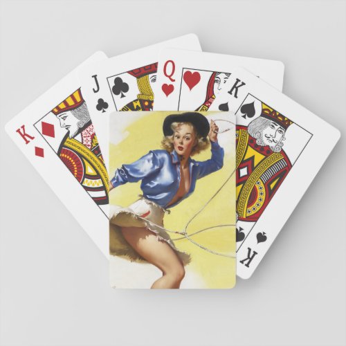 Cowgirl with Lasso  Playing Cards