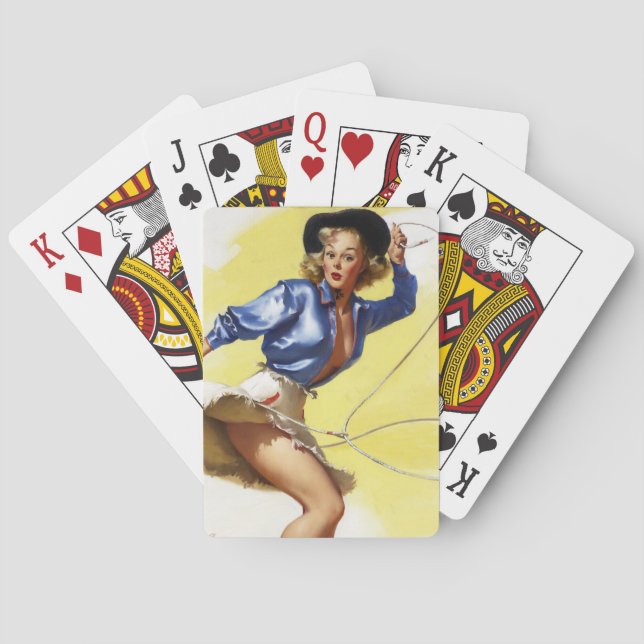 Cowgirl with Lasso  Poker Cards (Back)
