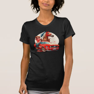 Cowgirl With Mustang Car Horse T-Shirt
