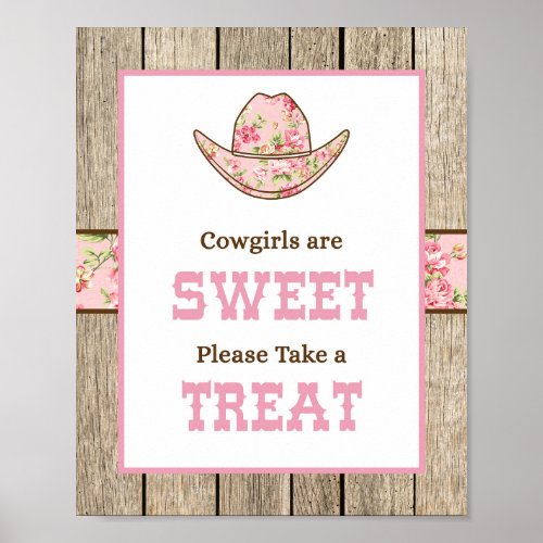 Cowgirls are Sweet Please Take a Treat Sign