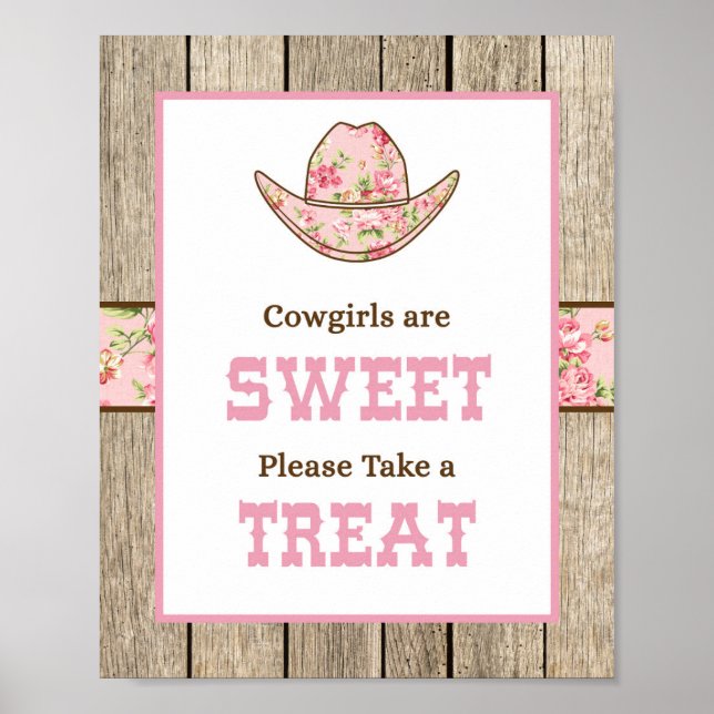 Cowgirls are Sweet Please Take a Treat Sign (Front)