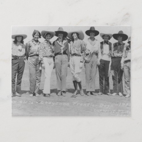 Cowgirls at Cheyenne Frontier Days 1929 Postcard
