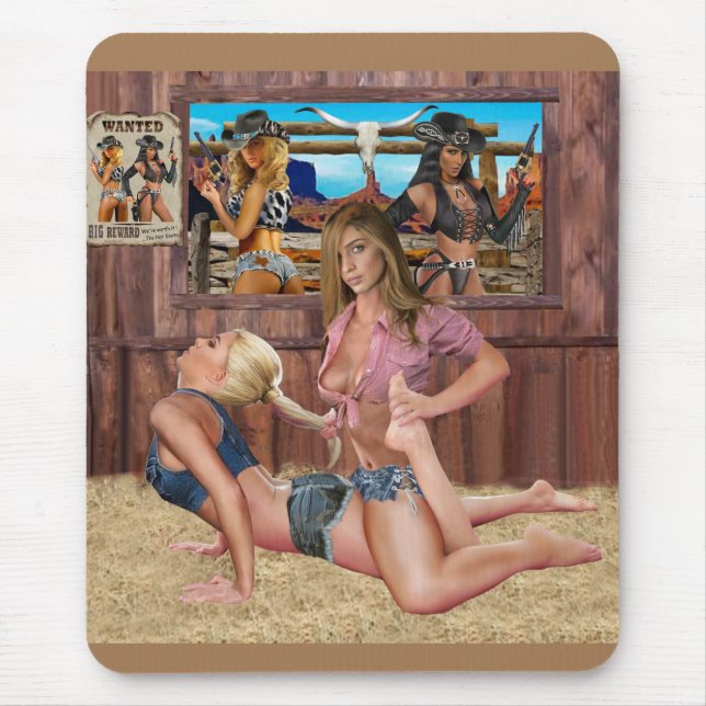 COWGIRLS CATFIGHT WRESTLING #1 MOUSE PAD (Front)