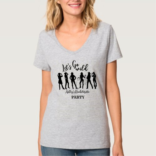 Cowgirls lets go wild vintage bachelorette party T_Shirt