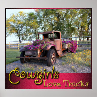 Cowgirls Love Trucks Poster
