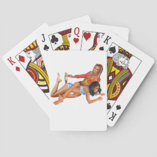 COWGIRLS PLAY WRESTLING POKER CARDS