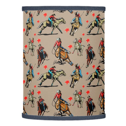 Cowgirls Riding Horses Lamp Shade (Left)