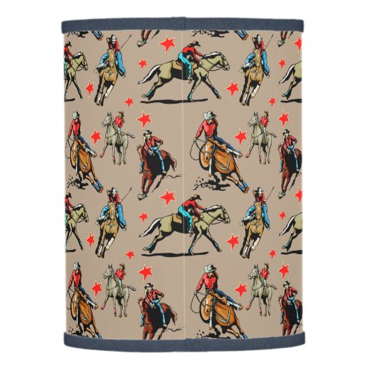 Cowgirls Riding Horses Lamp Shade (Back)