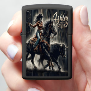 Cowgirl's Rodeo Ride Ashley Zippo Lighter