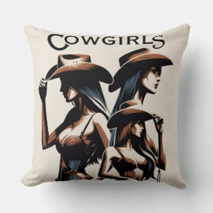 Cowgirls Throw Pillow