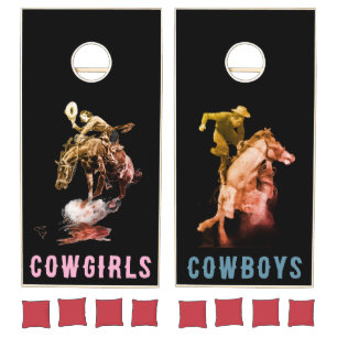 Cowgirls vs Cowboys Cornhole Set