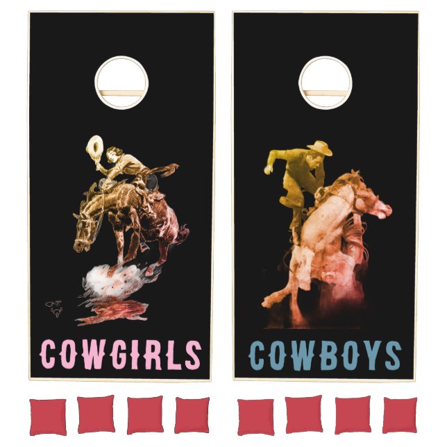 Cowgirls vs Cowboys Cornhole Set (Set)