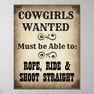 Cowgirls Wanted Poster