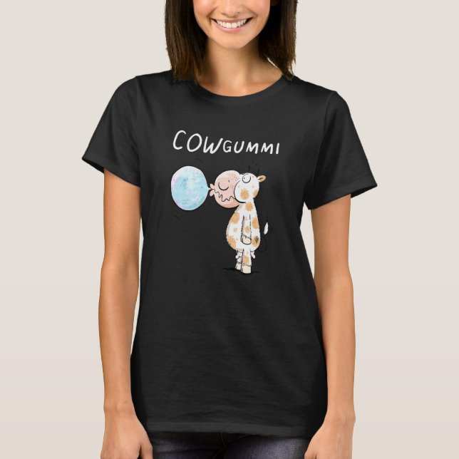 Cowgummi Cow I Chewing Gum Word Game Fun Animal Mo T-Shirt (Front)