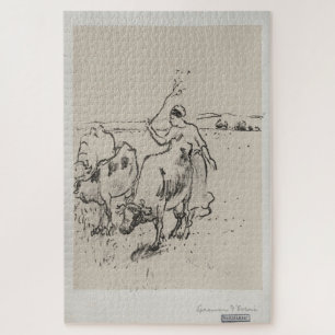 Cowherder (1899) by Camille Pissarro Jigsaw Puzzle