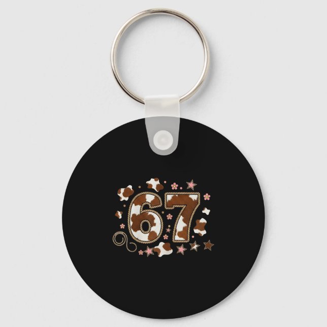 Cowhide 67 Design  Keychain (Front)