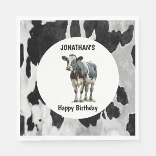 Cowhide Black and white Napkins