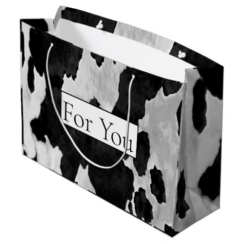 Cowhide Black n White For You Large Gift Bag