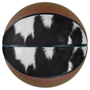 Cowhide Black White Basketball