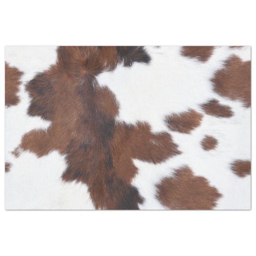 Cowhide Brown and White  Tissue Paper