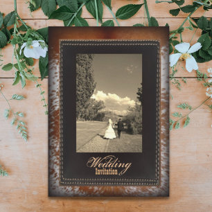 cowhide Cowboy Country western Wedding Invitation