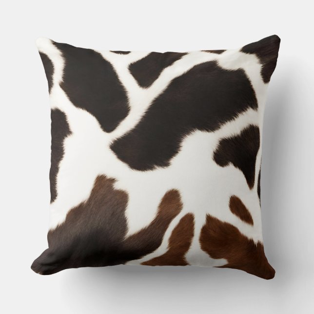 Cowhide Farmhouse Decor Throw Pillow (Front)