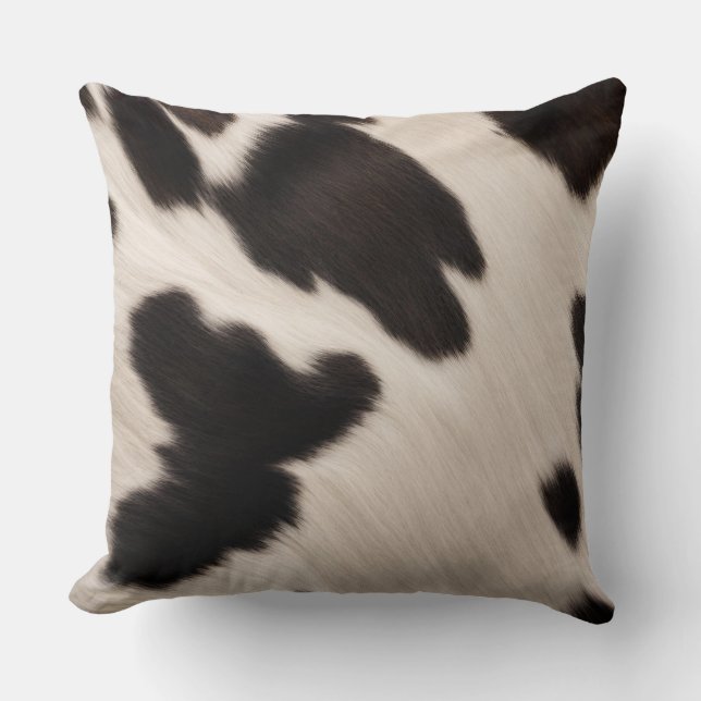 Cowhide Farmhouse Decor Throw Pillow (Front)