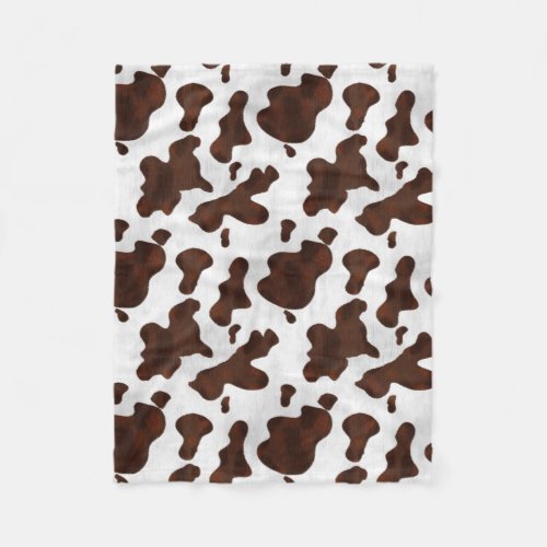 Cowhide Faux Hair Western Leather Spotted Pattern Fleece Blanket