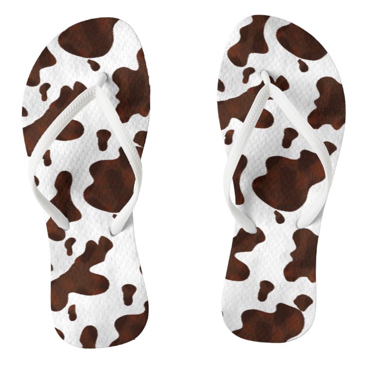 cowhide flip flops