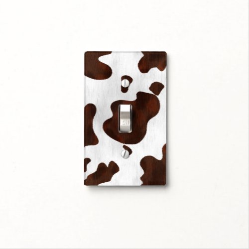 Cowhide Faux Hair Western Leather Spotted Pattern Light Switch Cover