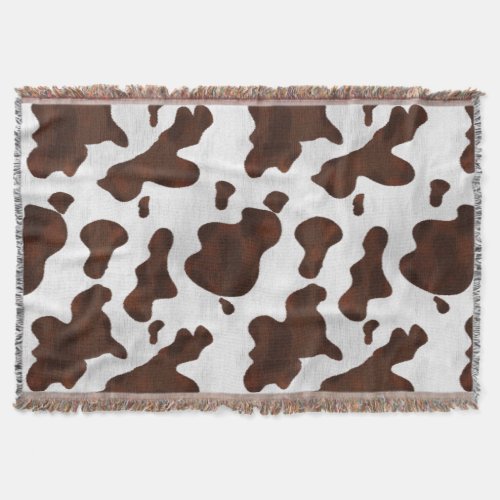 Cowhide Faux Hair Western Leather Spotted Pattern Throw Blanket