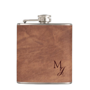 Cowhide Faux Leather Hip Flask