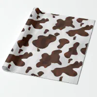 Cowhide Faux Western Leather Spotted Cow Print Wrapping Paper