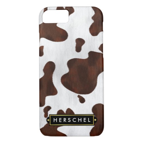 Cowhide Faux Western Leather Spotted Personalized iPhone 87 Case