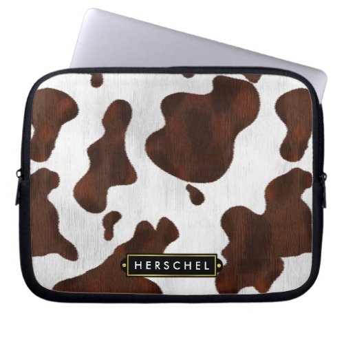 Cowhide Faux Western Leather Spotted Personalized Laptop Sleeve