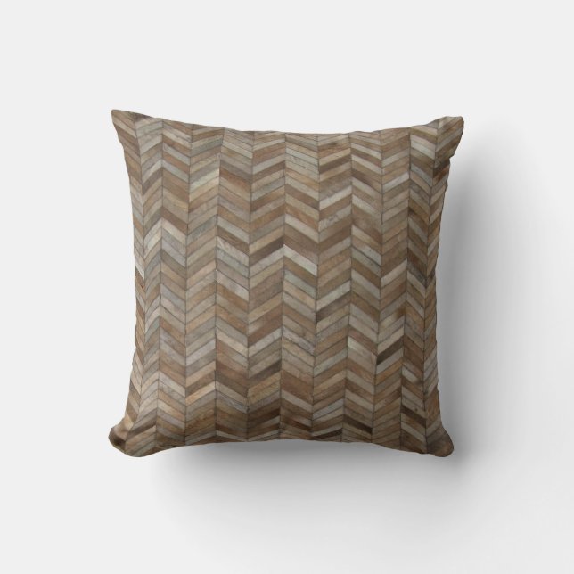 Cowhide Herringbone Pattern Print  Throw Pillow (Front)